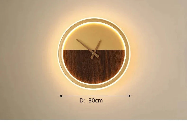 Relógio de Parede Decorativo Moderno com iluminação LED