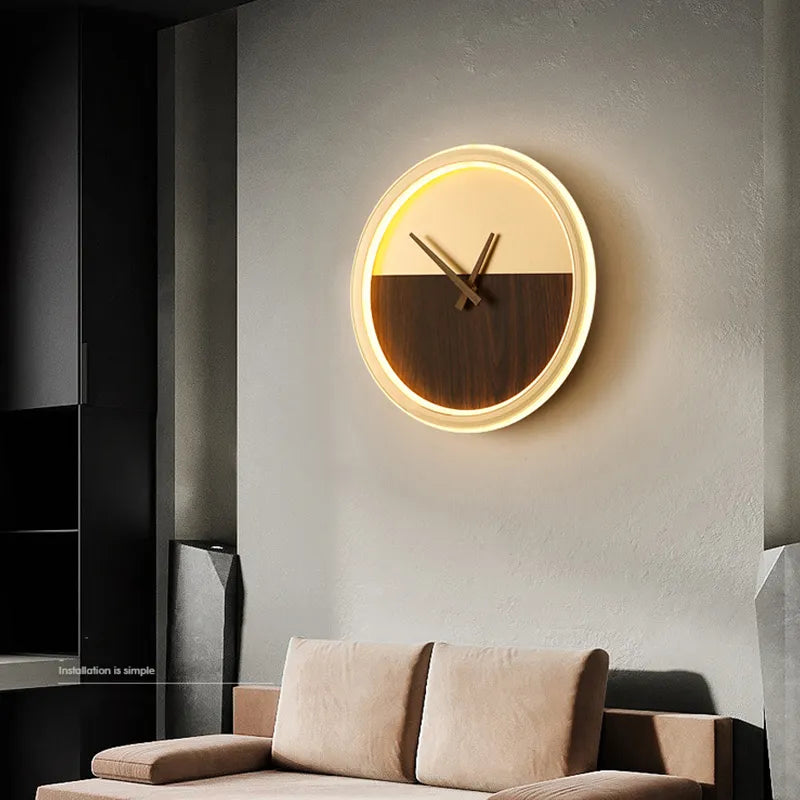 Relógio de Parede Decorativo Moderno com iluminação LED